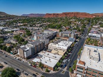 Aerial view of residential area